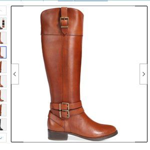 INC Womens Frank II Leather Knee-High Riding Boots - 5 Medium (B,M) / Cognac